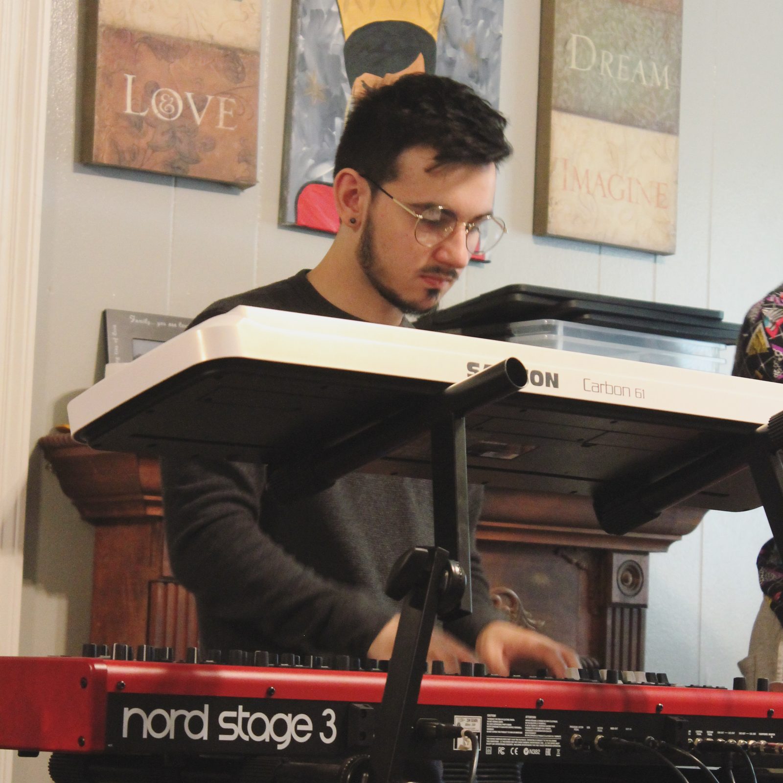 JJ Rhymes at the piano